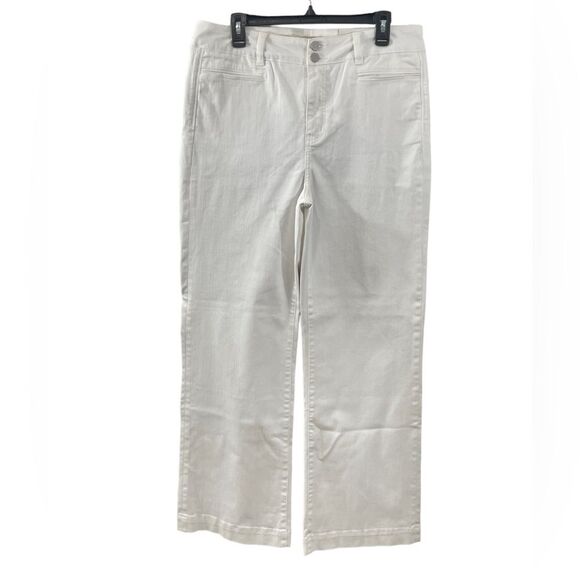 NWT Soft Surroundings Ultimate White Wide Leg Full Length Trouser Jeans Size 14 - Picture 1 of 7